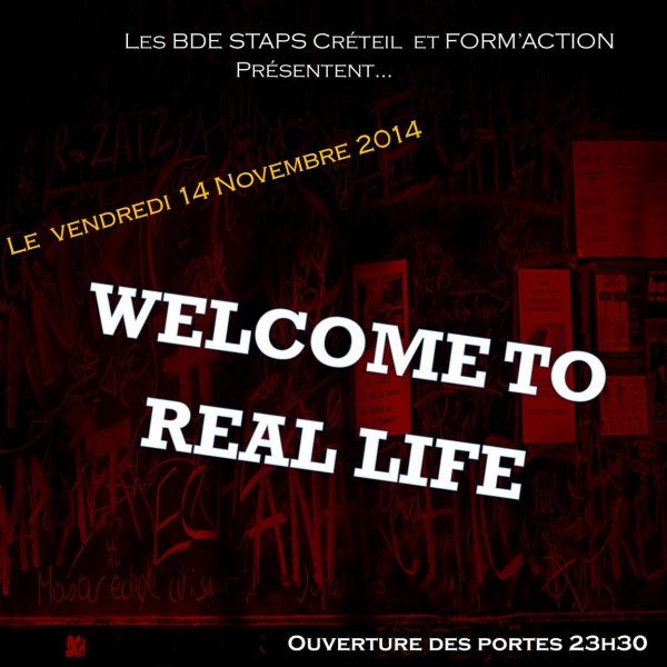 Soirée STAPS/SESS - WELCOME TO REAL LIFE