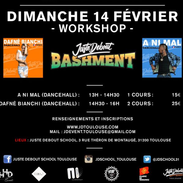 WORKSHOP DANCEHALL "JUSTE DEBOUT BASHMENT TOULOUSE"