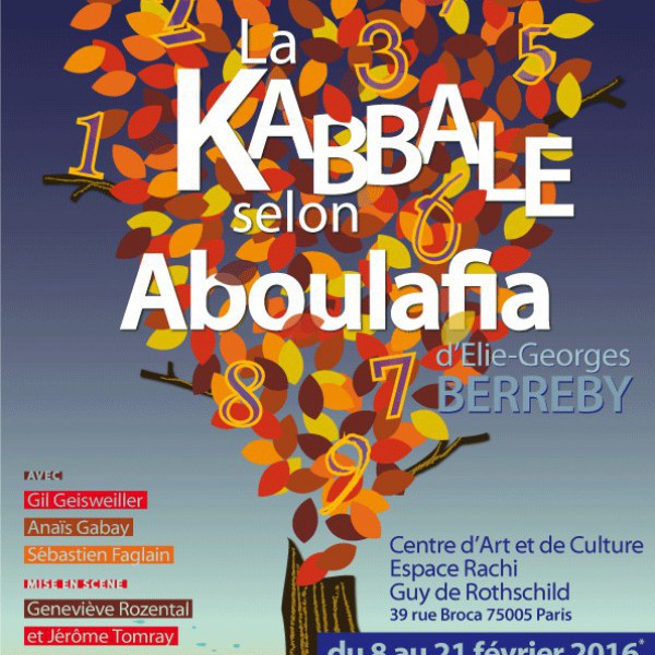 La kabbale selon Aboulafia à l'ESPACE RACHI GUY DE ROTHSCHILD 39, rue Broca 75005 PARIS
