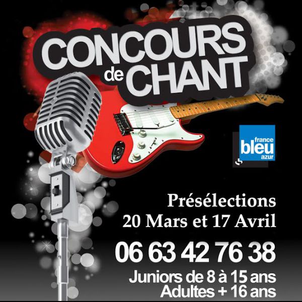 Inscription aux présélections concours de chant à St Laurent du Var