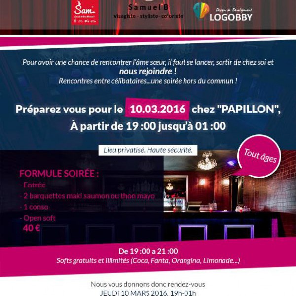 SOIREE CELIBATAIRES- PAUSE RENCONTRE PARIS 2016