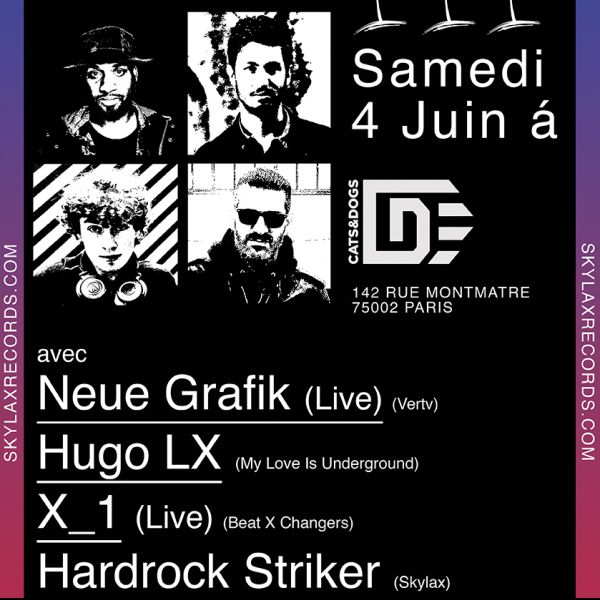 Dope Jams à Cats&Dogs w/ Neue Grafik Live, Hugo LX, X1 Live, Hardrock Striker & Friends