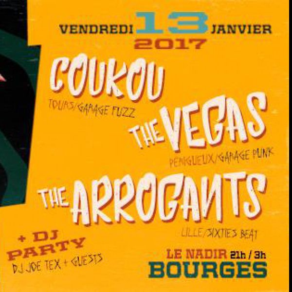 COSMIC TRIP PARTY : COUKOU + THE ARROGANTS + THE VEGAS + BOOGALOO PARTY