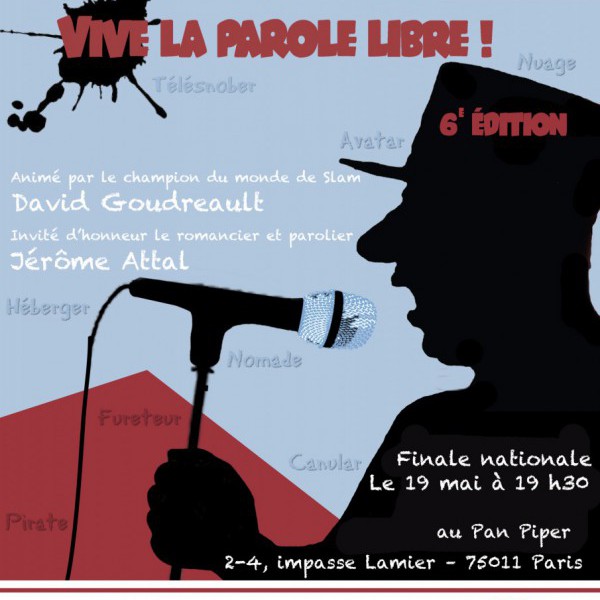 6ème finale nationale du concours de slam "Vive la Parole Libre" organisé par la Fédération France-Québec / franc