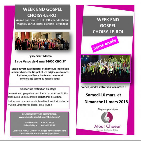 STAGE GOSPEL CHOISY LE ROI