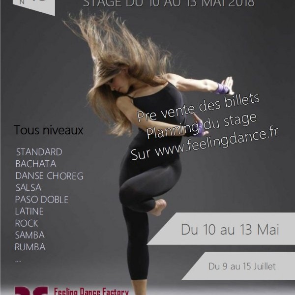 Stage de danse du 10 au 13 mai 2018