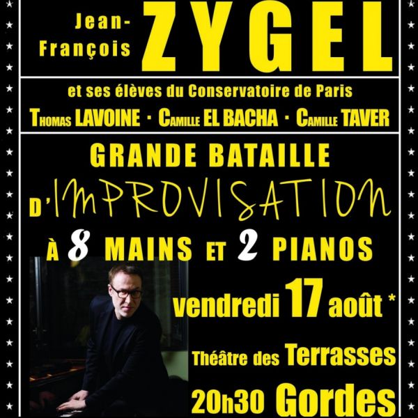 Jean-François Zygel, Grande bataille d'improvisation avec Thomas Lavoine, Camille El Bacha et Camille Taver, au profit de 