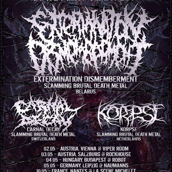 Extermination Dismemberment ° Korpse ° Carnal Decay à Nantes !