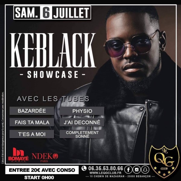 KEBLACK en SHOWVASE au QG CLUB de Besançon le SAMEDI 06 JUILLET