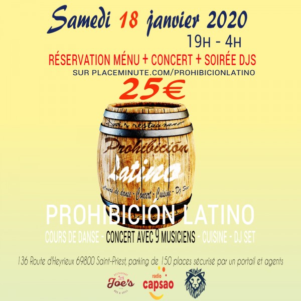 PROHIBICION LATINO CONCERT+ RESTAURATION+SOIREE DJ