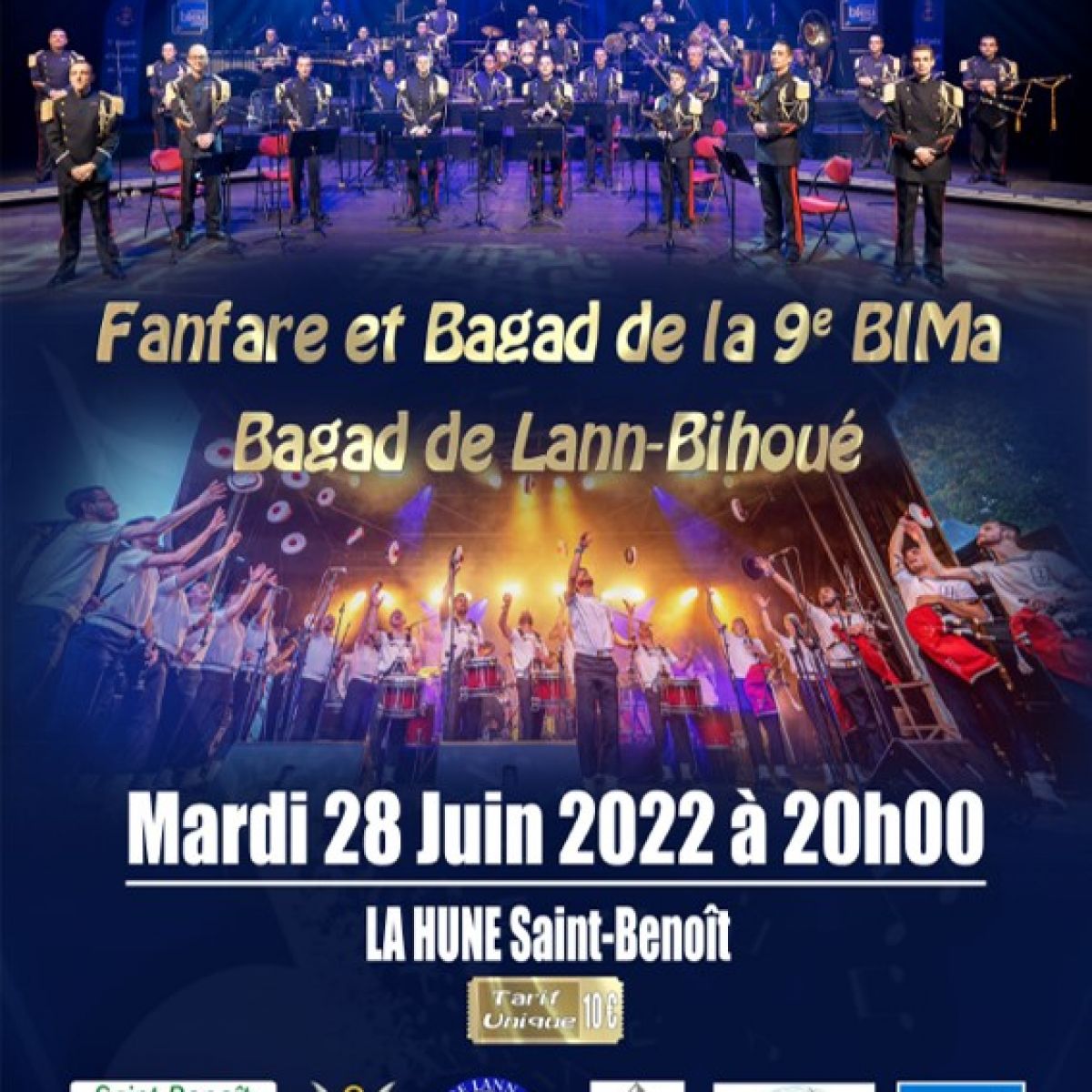 Concert Fanfare et bagad de la 9e BIMa avec le bagad de Lann Bihoué