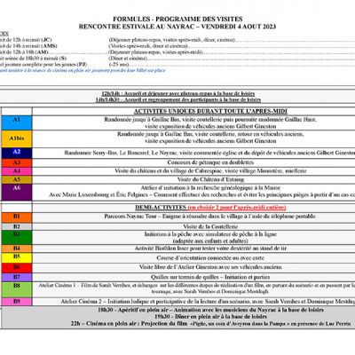 RENCONTRE ESTIVALE AU NAYRAC - VENDREDI 4 AOUT 2023