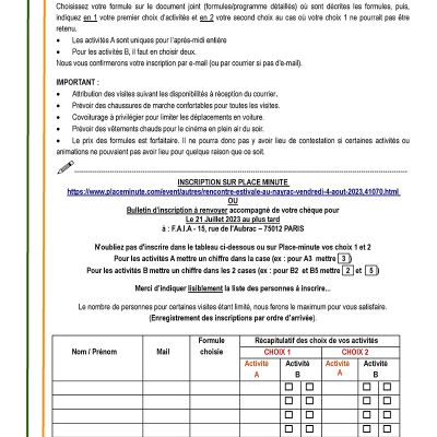 RENCONTRE ESTIVALE AU NAYRAC - VENDREDI 4 AOUT 2023