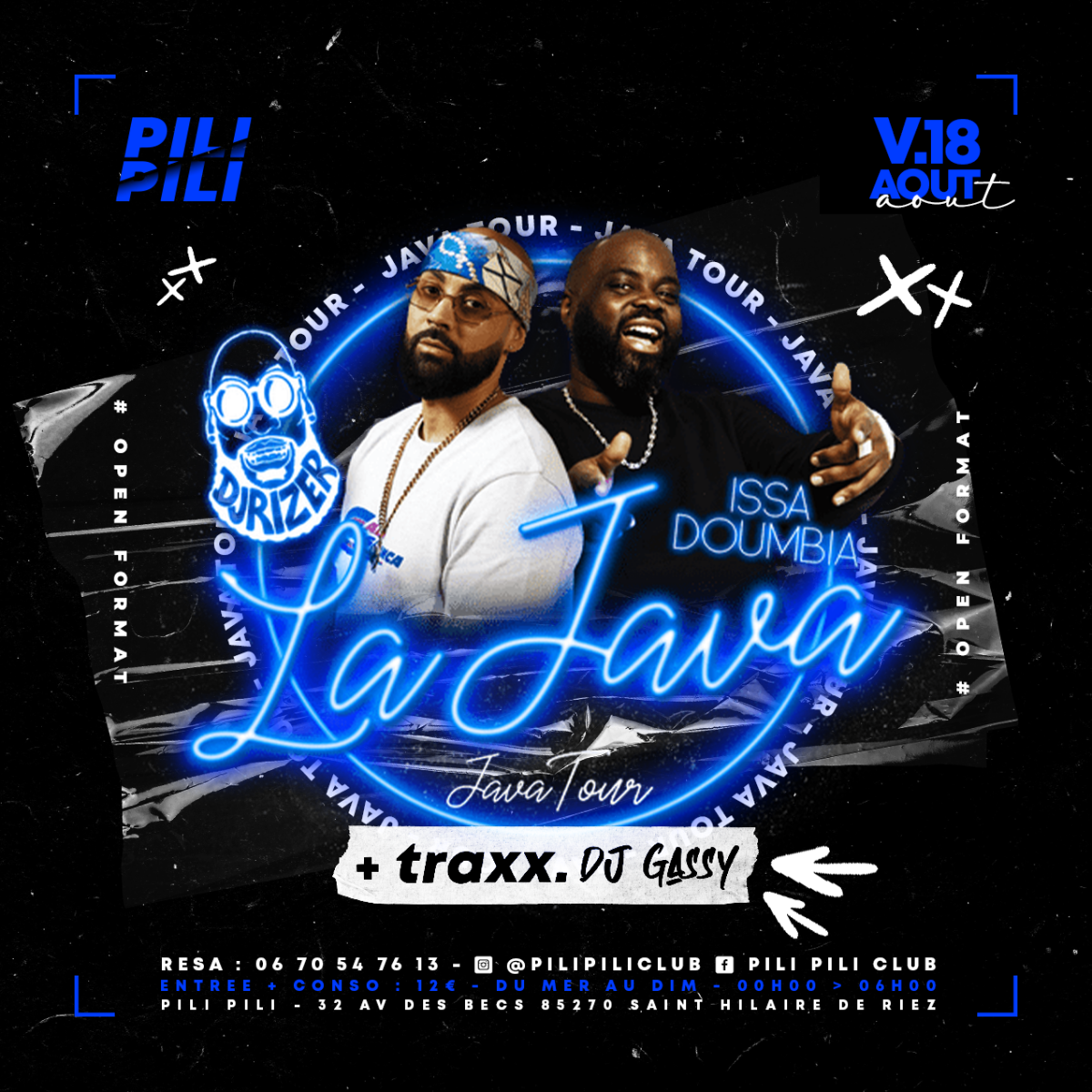 ISSA DOUMBIA + DJ ERISE - JAVA TOUR - VEN 18 AOUT - PILI PILI CLUB (85)