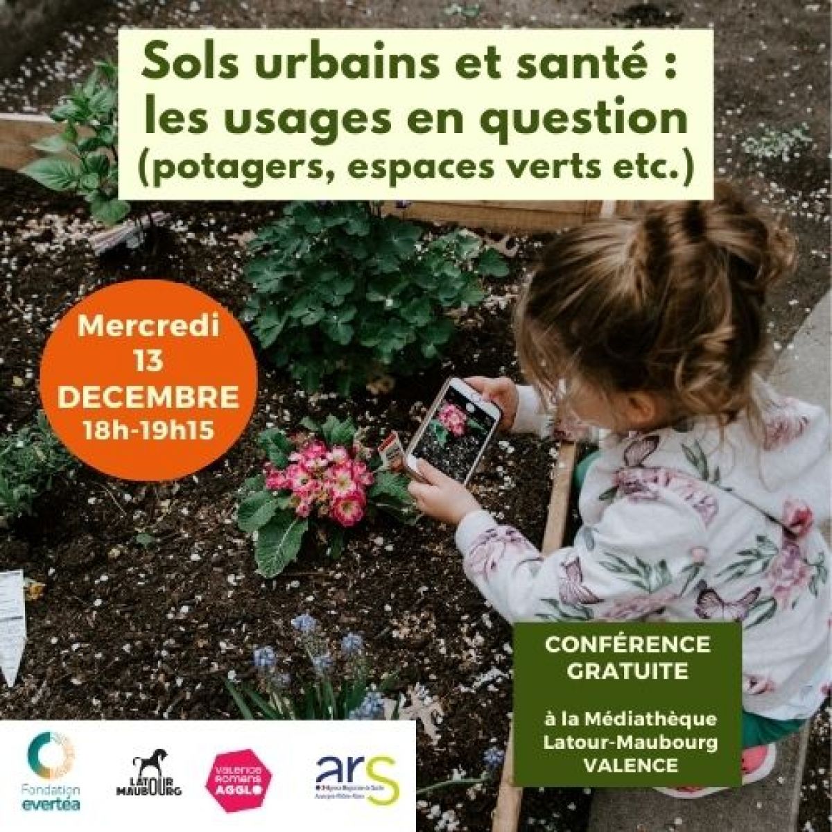 Conférence : Sols urbains et santé, les usages en question (potagers, espaces verts...)