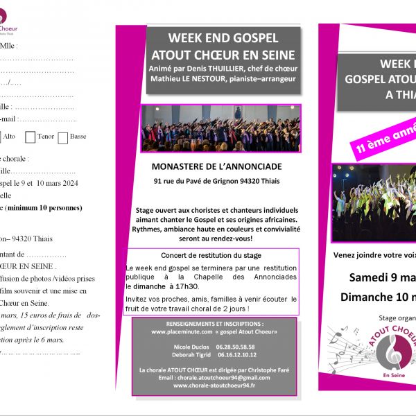 Weekend Gospel Atout Choeur 2023