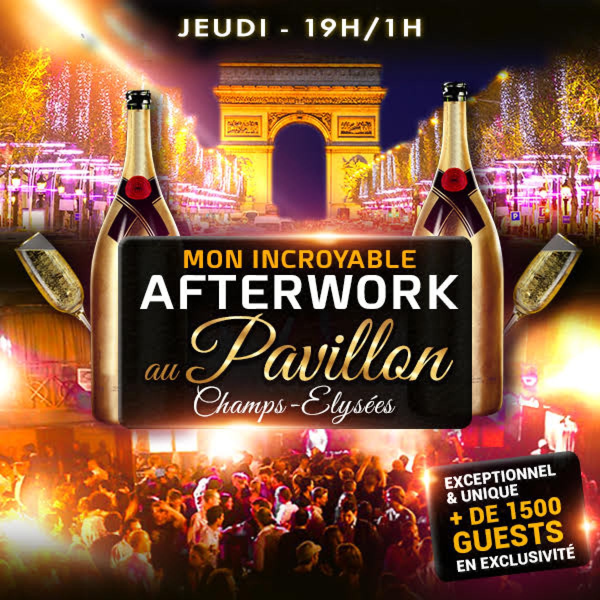 LE + GROS AFTERWORK VIP DE FRANCE AU NEW PAVILLON CHAMPS ELYSEES EXCEPTIONNEL & EXCLUSIF ! + de 1000 M2 - CHAMPS ÉLYSÉES