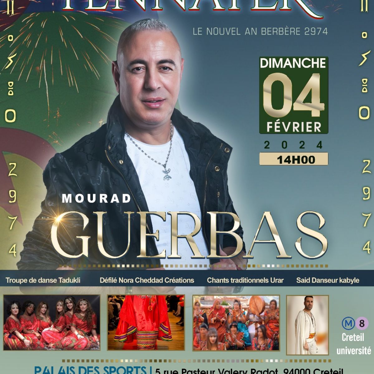 L'EFB AZUL de CRETEIL -YENNAYER nouvel an berbere - Mourad GUERBAS au Palais des sports de CRETEIL le 04/02/2024 a 14h