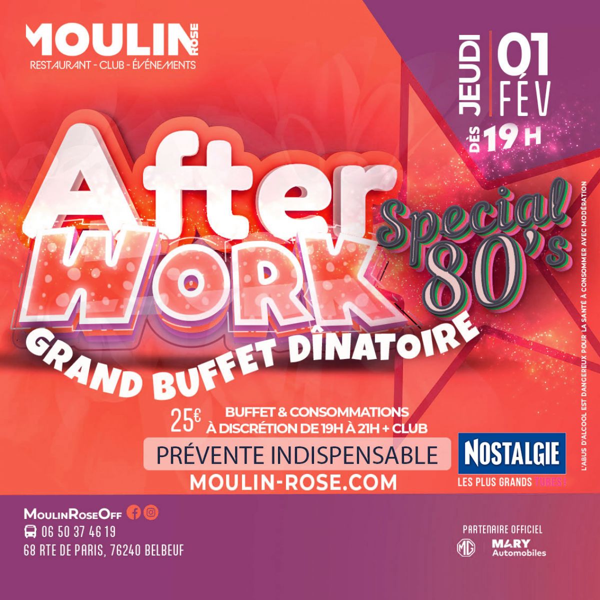 AFTERWORK 80'S - MOULIN ROSE