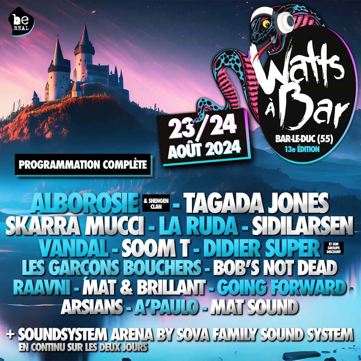 Festival Watts à Bar - 13ème édition - 23 et 24 août 2024