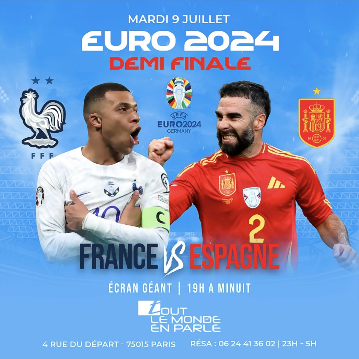 DEMI FINALE /ESPAGNE - ANGLETERRE   /  ECRAN GEANT / 21H