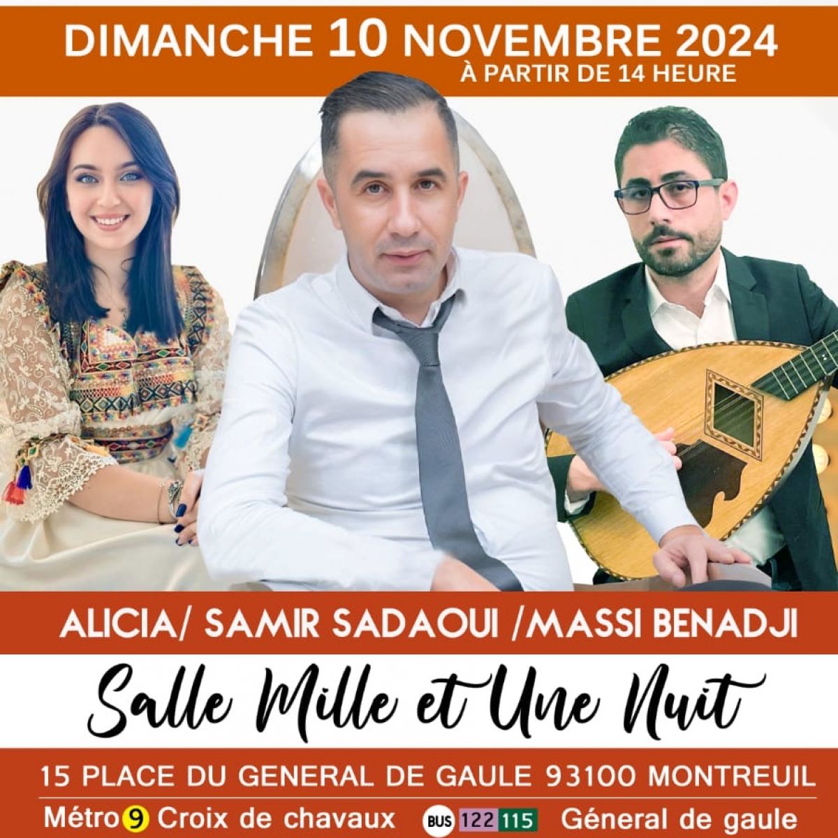 SAMIR SADAOUI , ALICIA & MASSI BENADJI EN CONCERT À PARIS