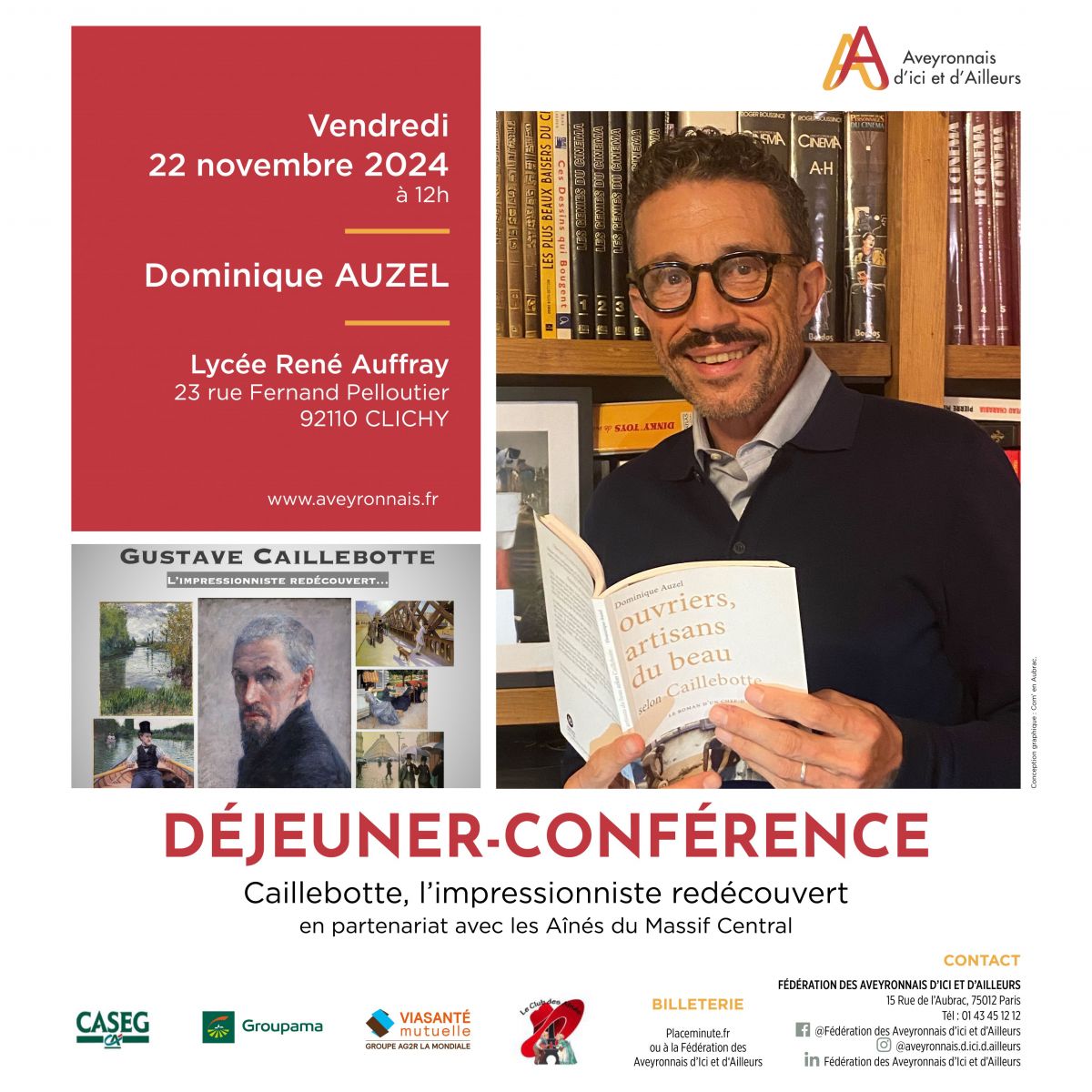 Déjeuner-Conférence de Dominique AUZEL - Caillebotte, l’impressionniste redécouvert