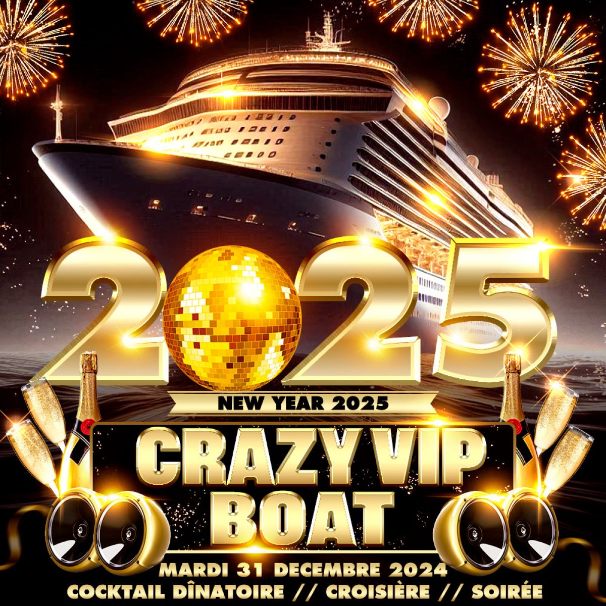 THE FAMOUS BOAT PARTY NEW YEAR 2025 SUR LA SEINE ( CONCORDE / TOUR EIFFEL )
