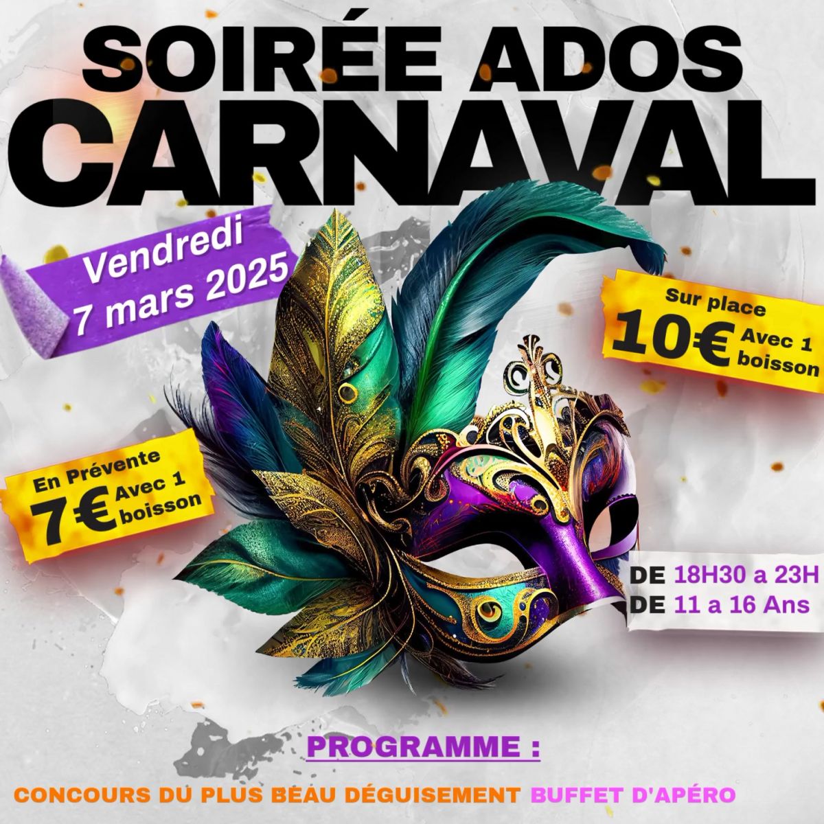 SOIREE ADOS CARNAVAL