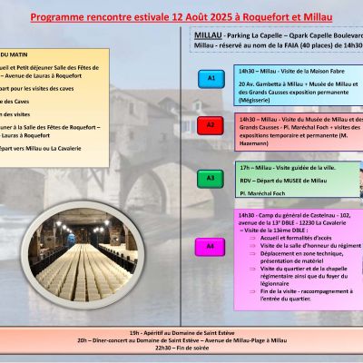 Rencontre estivale à Roquefort et à Millau - 12 août 2025