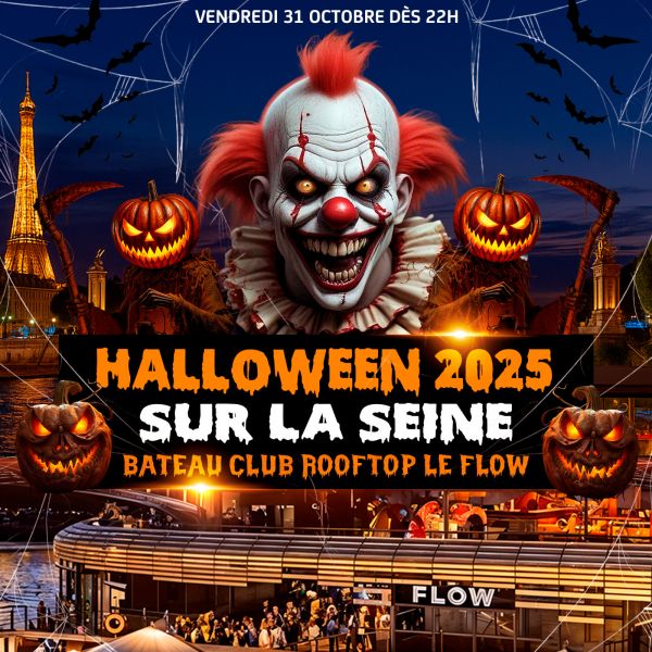 HALLOWEEN BOAT ROOFTOP PARTY HANTÉ GÉANTE SUR LA SEINE