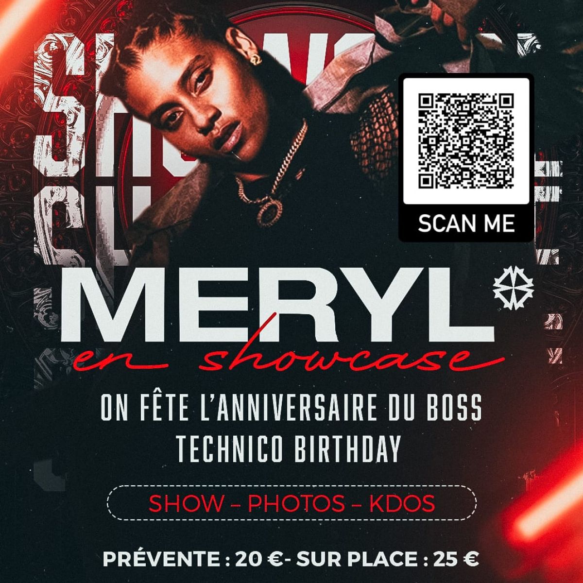 MERYL EN SHOWCASE SAMEDI 07 FÉVRIER - ON FÊTE L'ANNIVERSAIRE DU BOSS  - TECHNICO BIRTHDAY - À LA FABRIK (GRAVELINES 59)