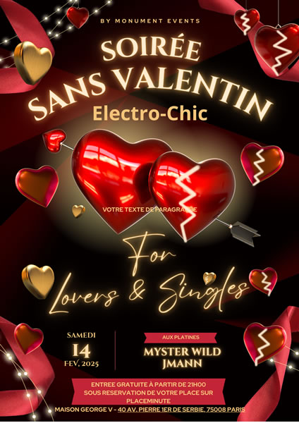 Soirée Sans Valentin - for Lovers & Singles - by Monument Events