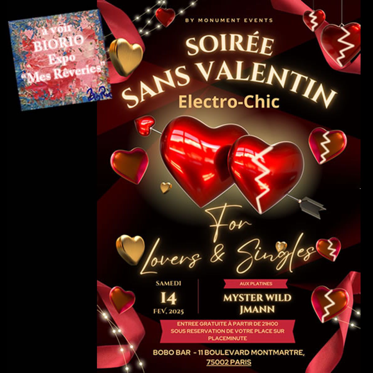 Changement d'adresse : Soirée Sans Valentin - for Lovers & Singles - by Monument Events au Bobo Bar