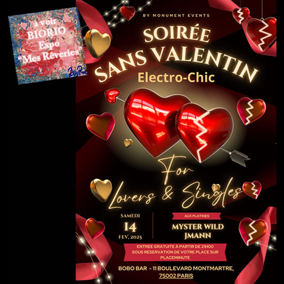 Soirée Sans Valentin - for Lovers & Singles - by Monument Events au Bobo Bar