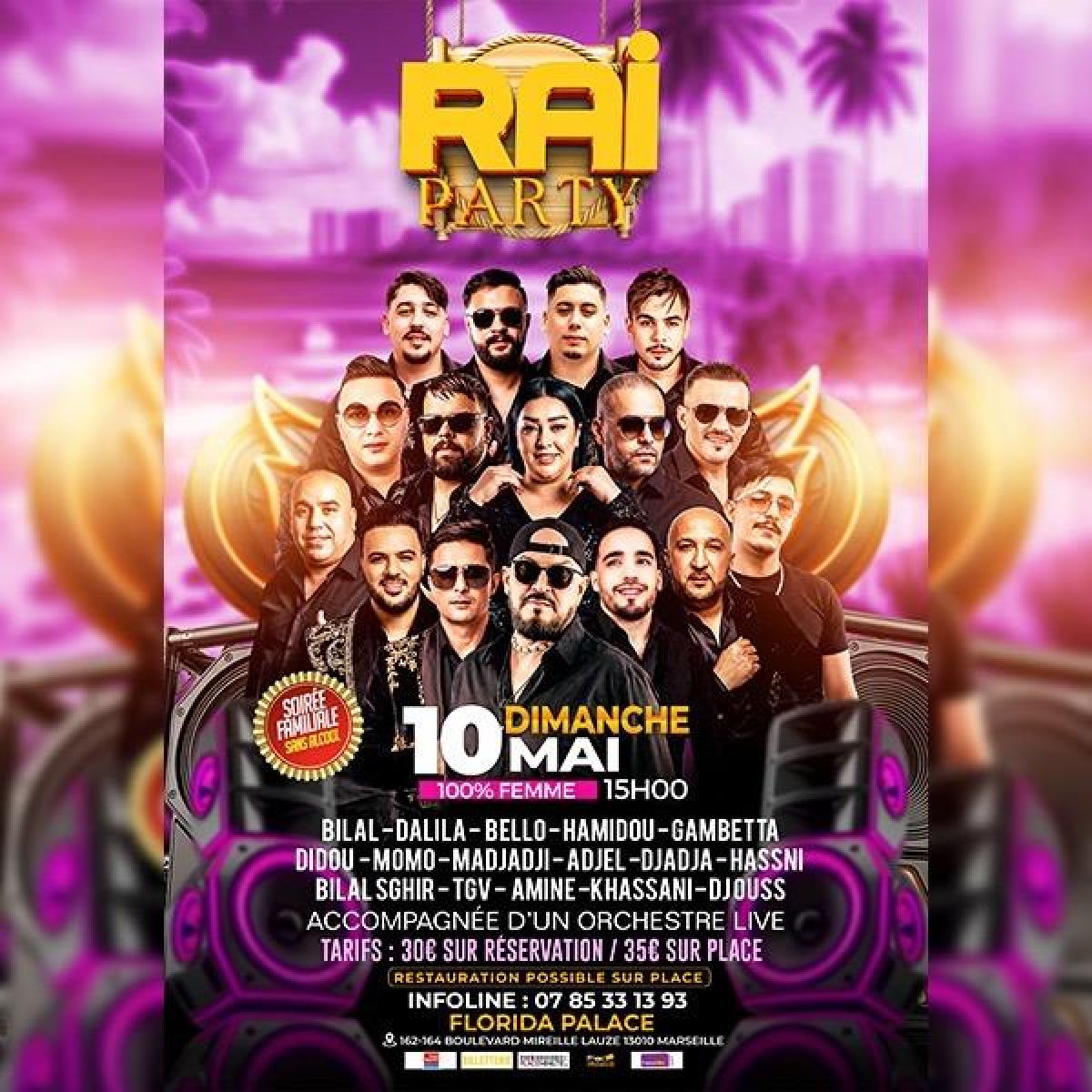 RAI PARTY 100% FEMME DIMANCHE 10 MAI 2026 A 15H00