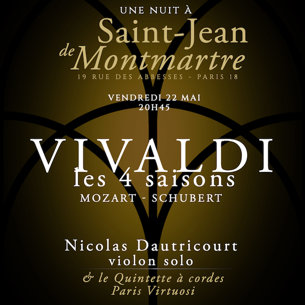 Les quatre saisons de Vivaldi, et l’Ave Maria de Schubert à Saint-Jean de Montmartre