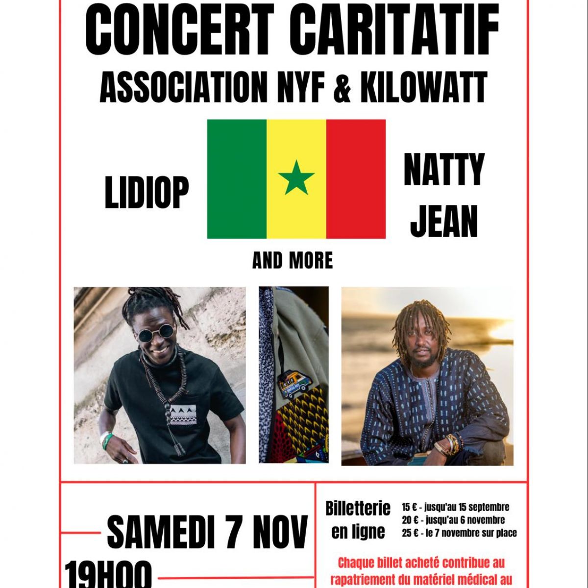 CONCERT TOUS UNIS POUR LE SENEGAL : LIDIOP + NATTY JEAN + Guests
