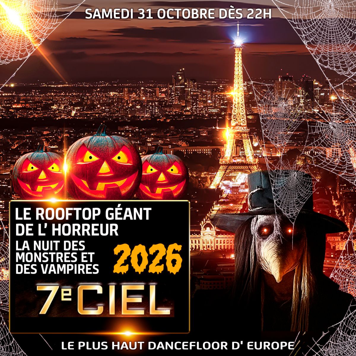LE ROOFTOP GÉANT DE L'HORREUR HALLOWEEN EXCEPTIONNEL TOUR EIFFEL 2000 M2 DE VUE PANORAMIQUE + DE 2000 VAMPIRES