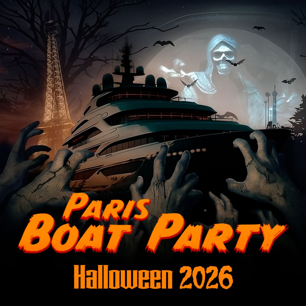 CRAZY BOAT HALLOWEEN PARTY SUR LA SEINE PENICHE NOTRE DAME
