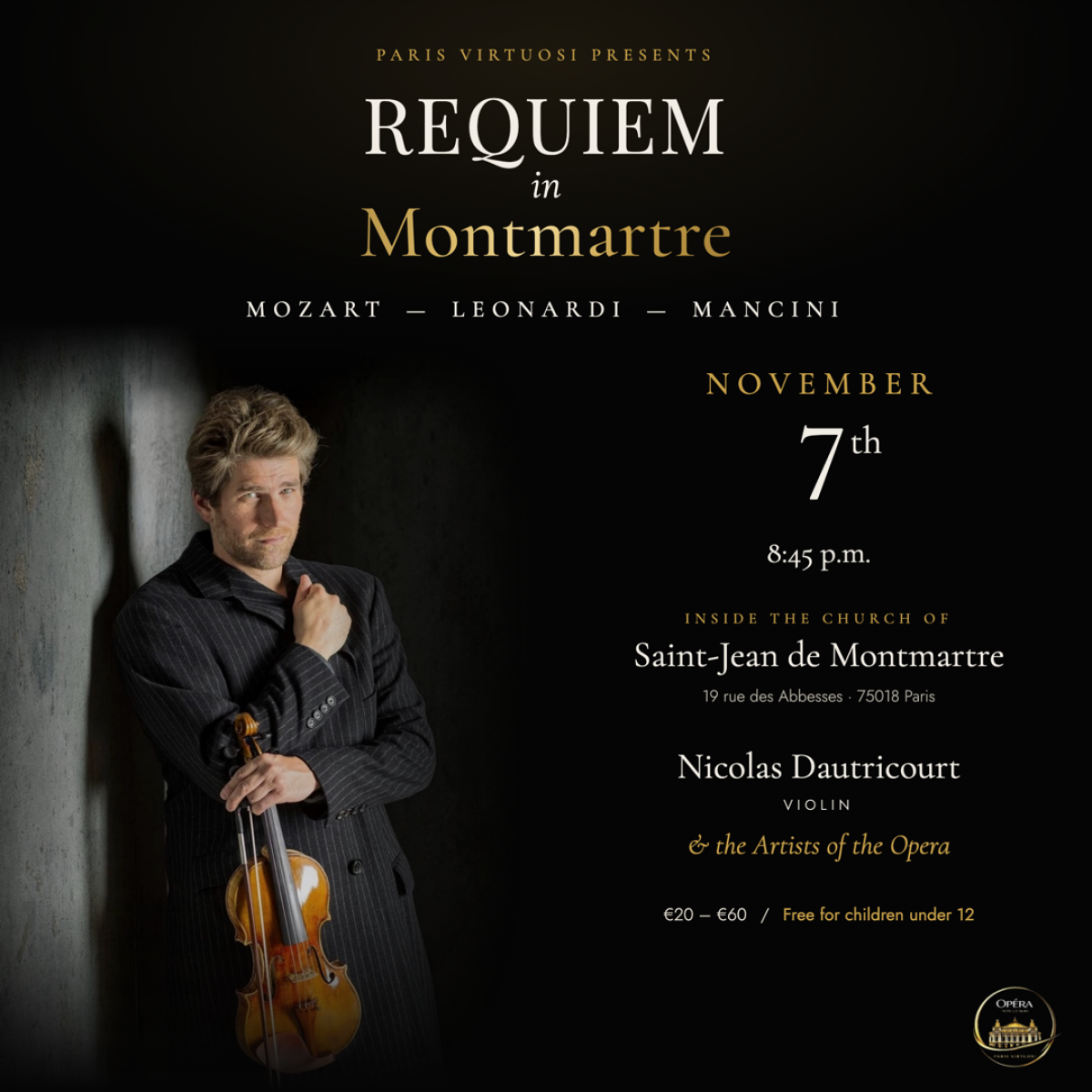 Requiem à Montmartre avec Les Artistes de l’Opéra et Nicolas Dautricourt