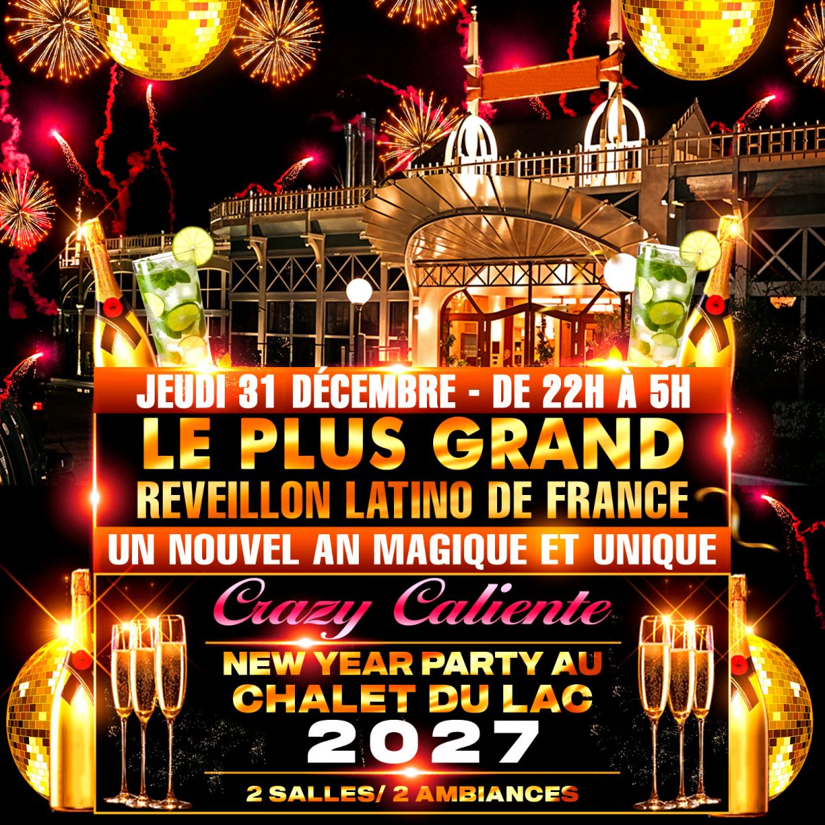 LE PLUS GRAND REVEILLON LATINO DE FRANCE ( 2 SALLES & 2 AMBIANCES ) NEW YEAR 2027
